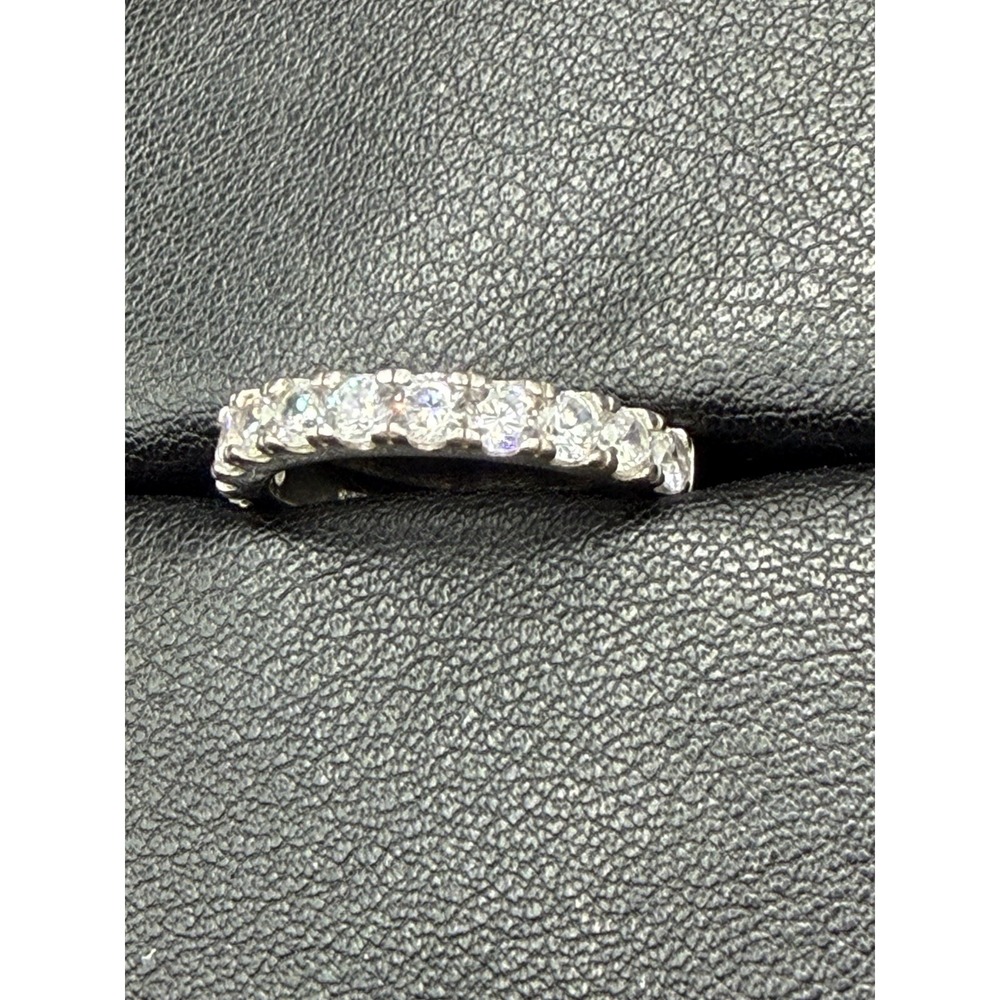 EUC Sterling Silver CZ Band Ring Size 7.25 J28 - Picture 4 of 6